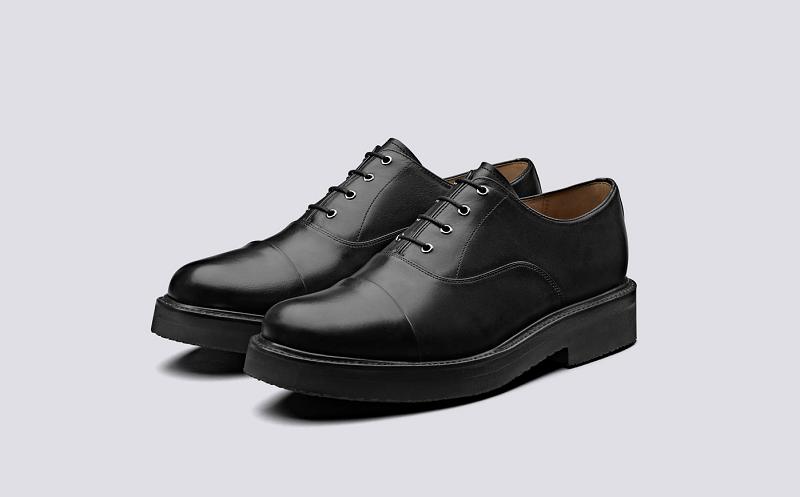 Grenson Ben Mens Oxford Shoes - Black Leather FX5382